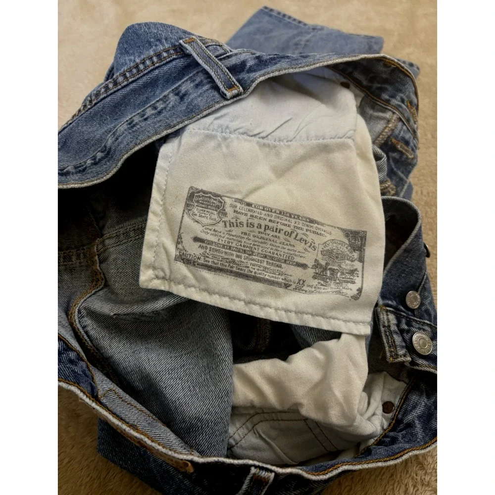 Levi 501 Jeans Mens Size 36x30 Blue Denim 100%Cotton Straight Button Fly Mexico